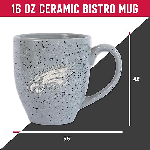 Miniatura 221 de Rico Industries, NFL Football - Taza de café de 16 oz de cerámica moteada, grabada con láser y de color de los equipos de fútbol americano de la NFL