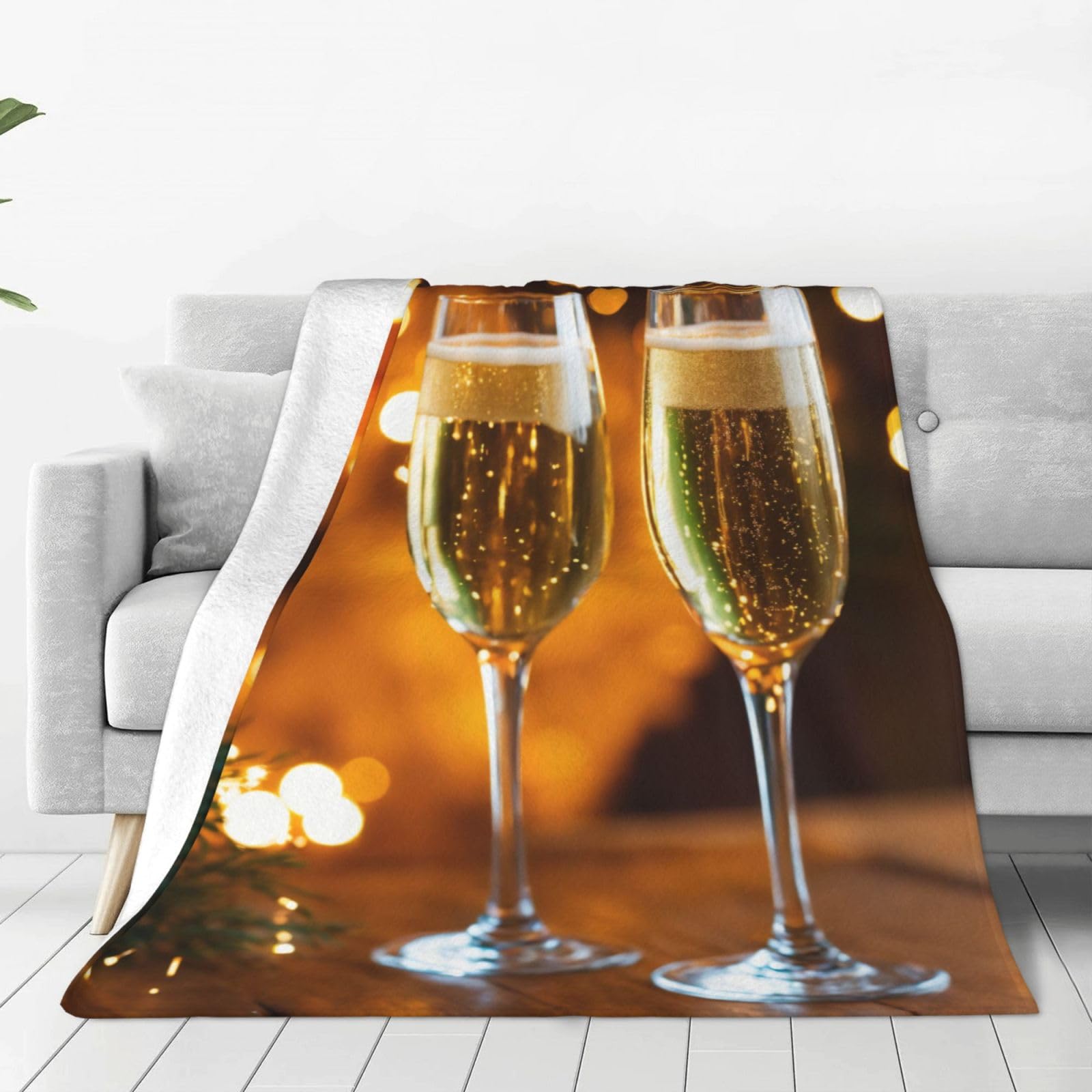 Couverture en polaire douce pour lit et canapé avec imprimé de vin