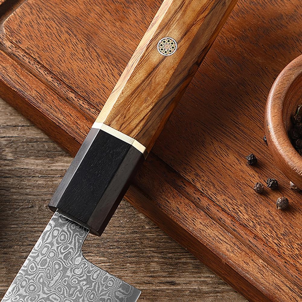Comfort Grip 6-Piece Chef Knife Set 67-Layer Forged Damascus Steel Professional Grade，Slicing，Mincing，Dicing，Julienning，Ergonomic for Home Kitchens of Food Enthusiasts