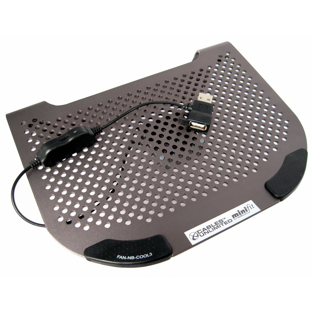 Cables Unlimted FANNBCOOL3 MiniFit Slate Grey Metal Netbook Cooler with Fan