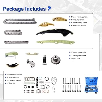 Timing Chain Kit wiht Tool Kit for 2009-2015 Audi A4 Q5 TT, for VW Jetta Golf GTI, Fit for 2.0T CAEB CCTA Engine, Include Valve Cover Gasket Set, Durable OE Standard Engine Timing Replacement Parts