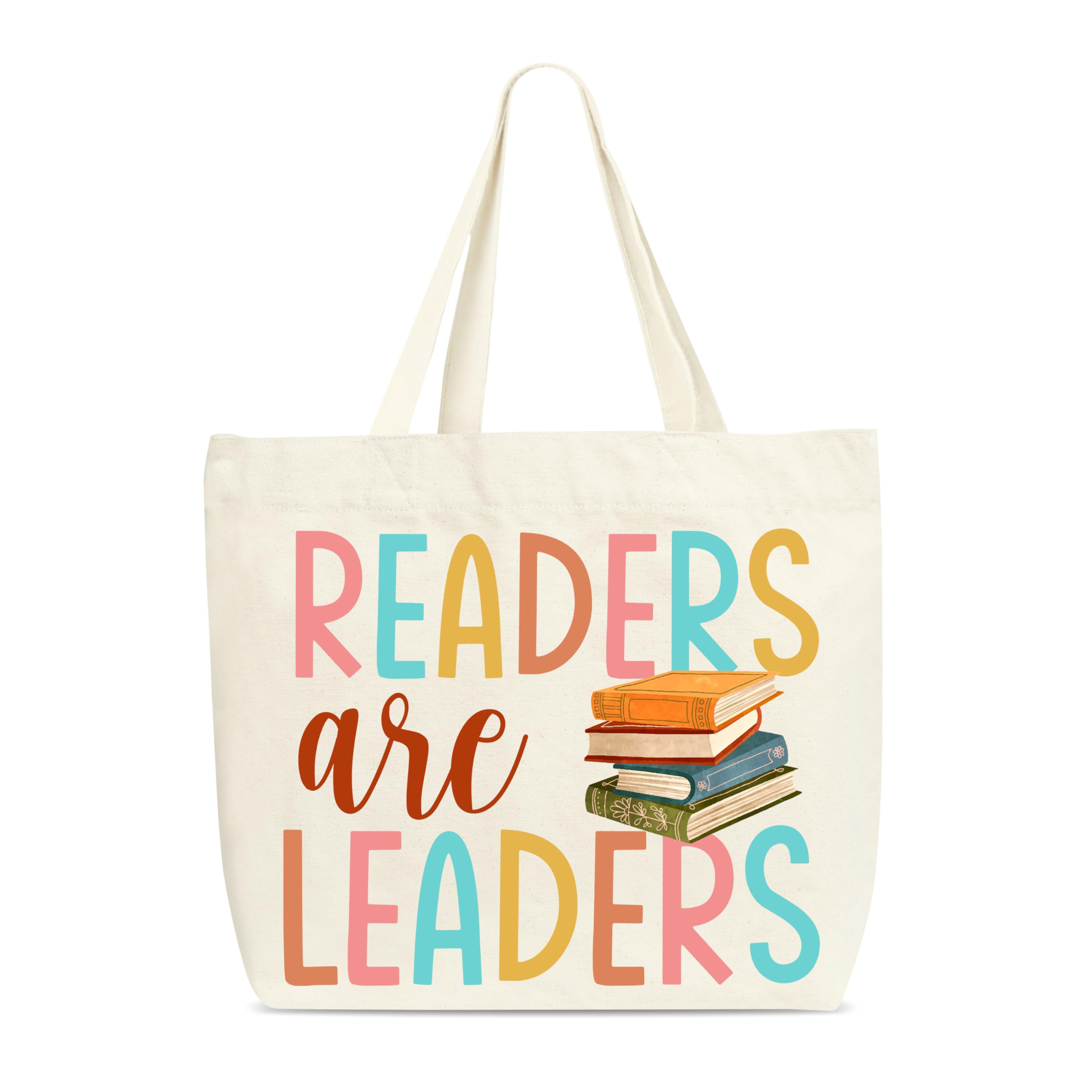 Zcsni Books Tote Bags, Readers Are Leaders Shopping Bag For Women, Bookish Gifts For Friends Colleagues Book Lovers Read Lovers Reader, Canvas