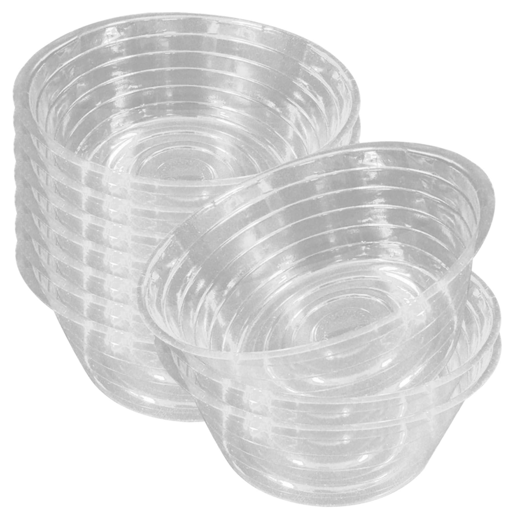 Soucoupe de plante profonde ronde 12 pouces en plastique transparent lot de 10