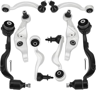 8pcs Front Suspension Kit K622209 K622207 K642208 K642988 524-027 524-028 522-785 522-786 Front Upper & Lower Forward & Rearward Control Arms Fit for Lexus LS460 2007 2008 2009 2010 2011 2012, RWD