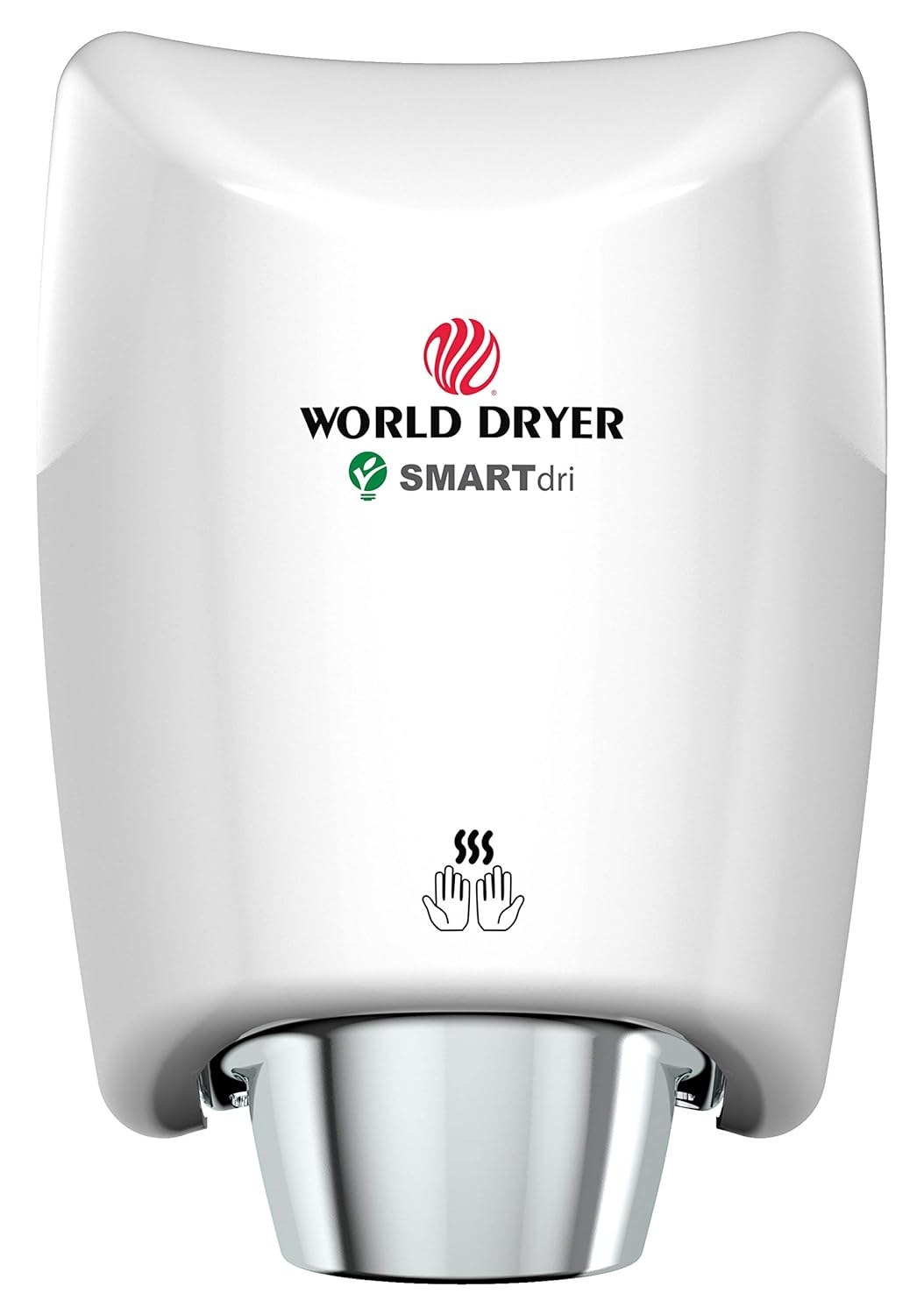 World Dryer K4-974 SMARTdri High Efficiency Intelligent Automatic Hand Dryer with Aluminum White Cover, Multi-Jet Nozzle, 208-240V