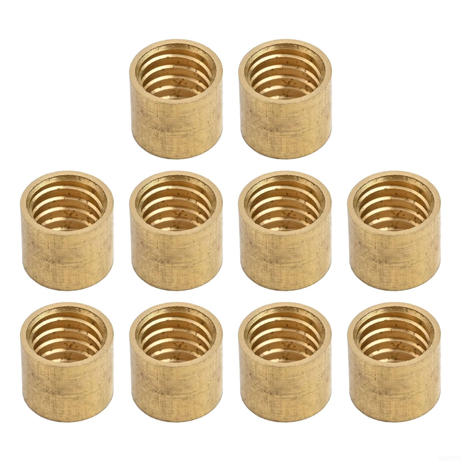 10pcs Billiards Cue Maintenance Accessories Brass Ferrules for Cue Tips (9.5mm)