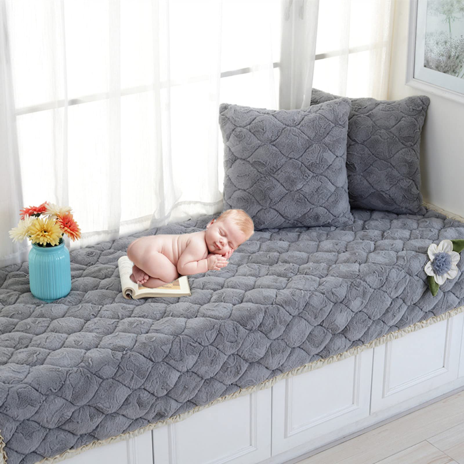 Coussins Chaise Jardin SunnyPillow Lot De 2 | 120x50x9cm | Résistant UV Et Imperméable | Dossier Amovible