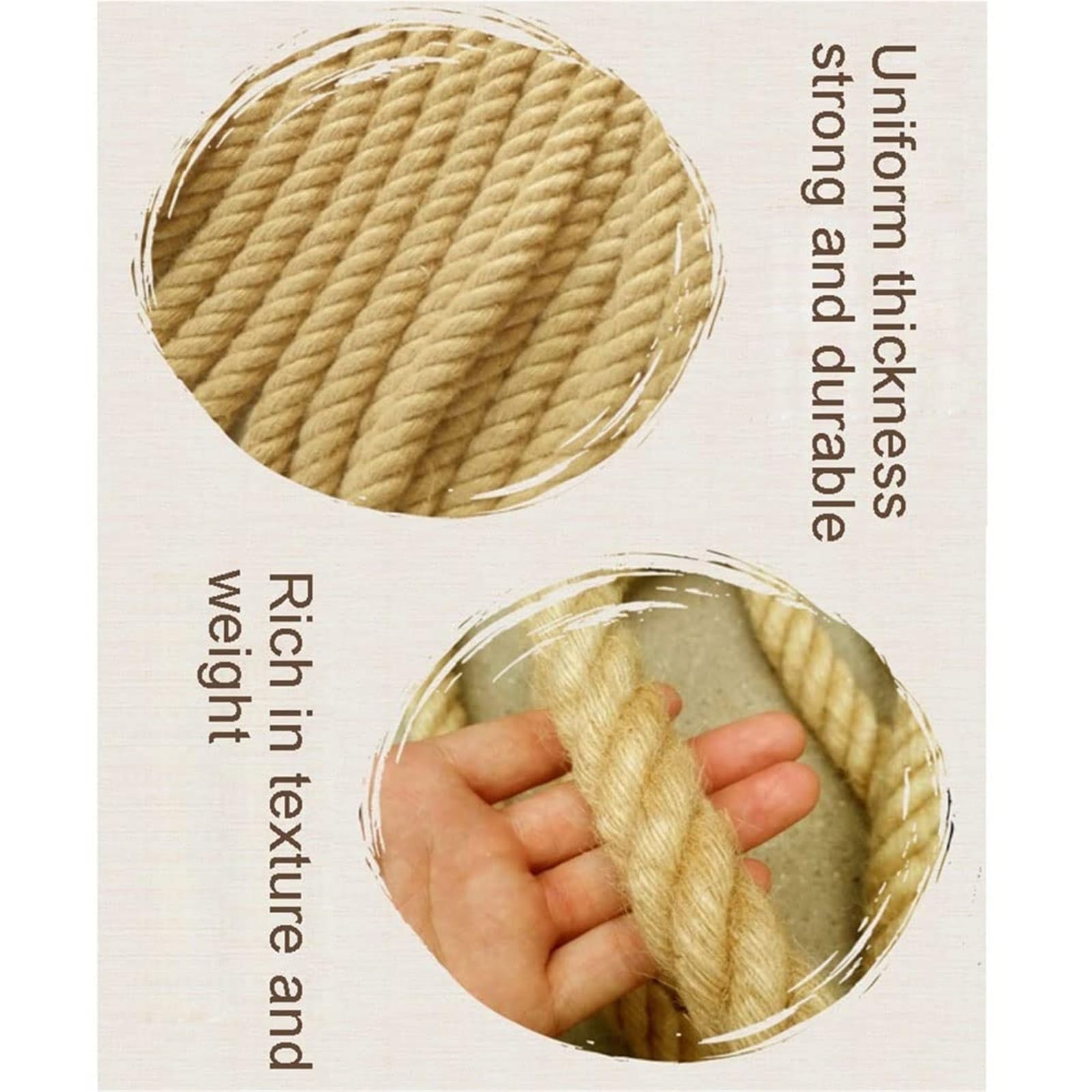 Rete in corda di iuta resistente da 6 mm per bambini, sicura per arrampicata interna ed esterna, distanza 6 cm, perfetta per case sugli alberi, parchi giochi e attività avventurose