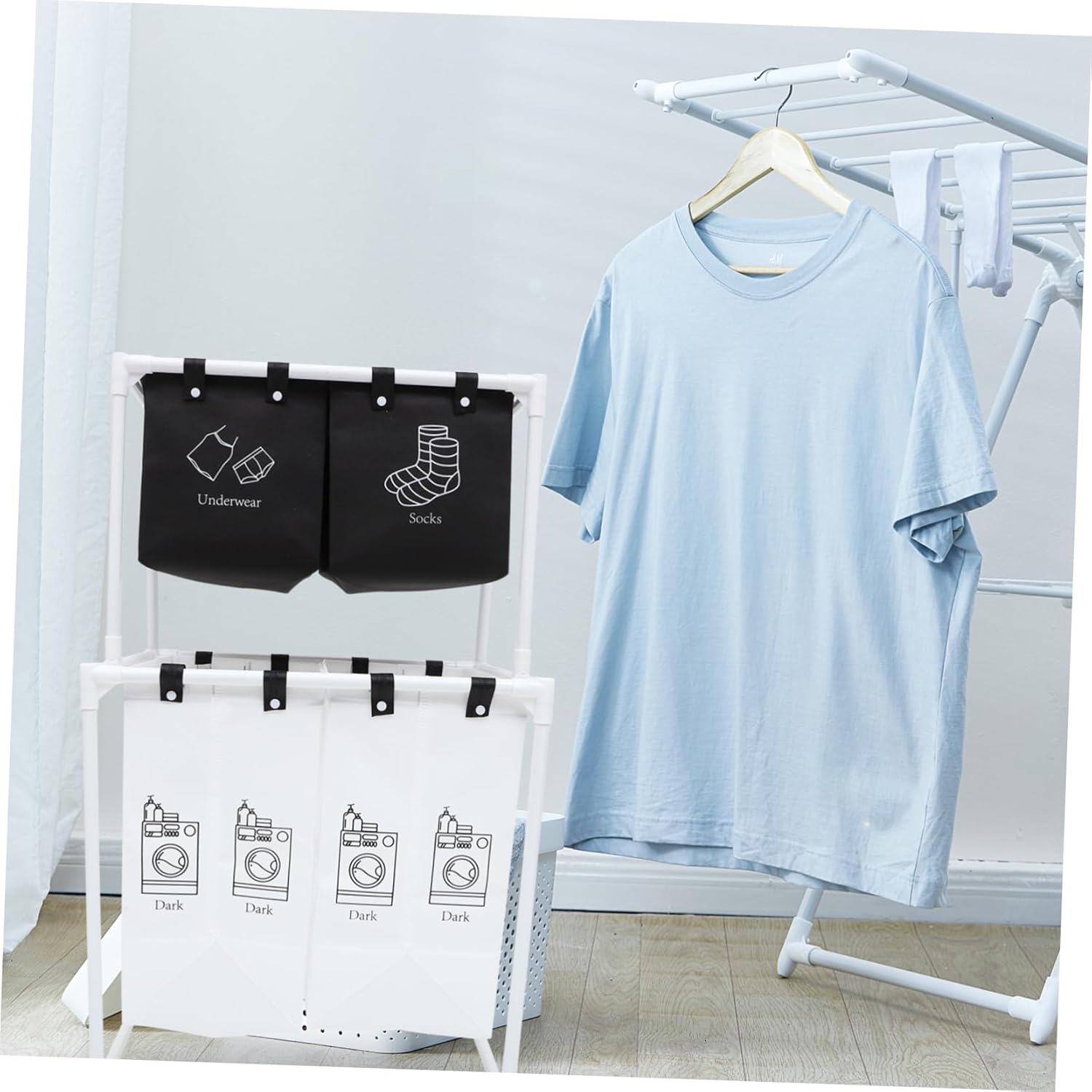 Ciieeo Large Capacity Laundry Hamper with Stand Thick Clothes Storage Basket for Bedroom and Bathroom Lightweight Pressure Resistant Organizer for Dirty Clothes and Household Items