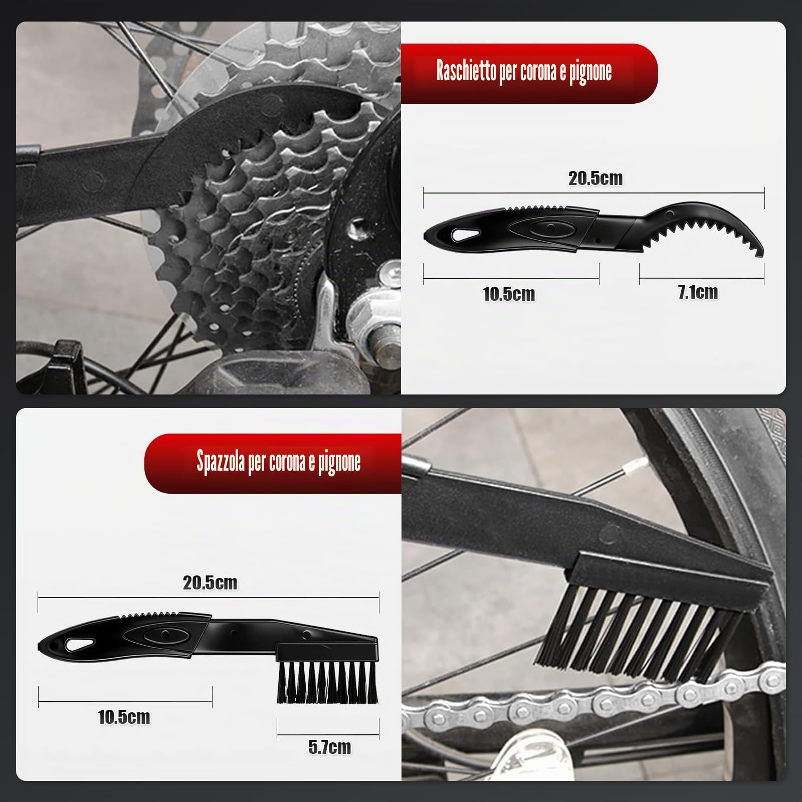 Set di estrattori per pedivelle per bicicletta con frusta per catena e smonta cassette – Chiave per meccanismo centrale, strumento per meccanismo centrale, attrezzo per bicicletta per pedivella