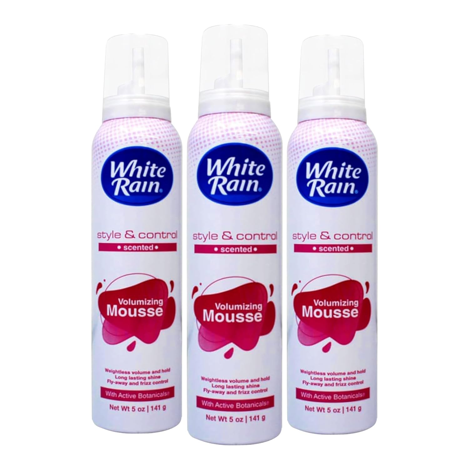 White Rain Volumizing Mousse for Hair Volume - 12 Pack 5 oz Each, Lightweight Styling Volume Hair Mousse for Women, Frizz Control & Root Lift, Fresh Scent