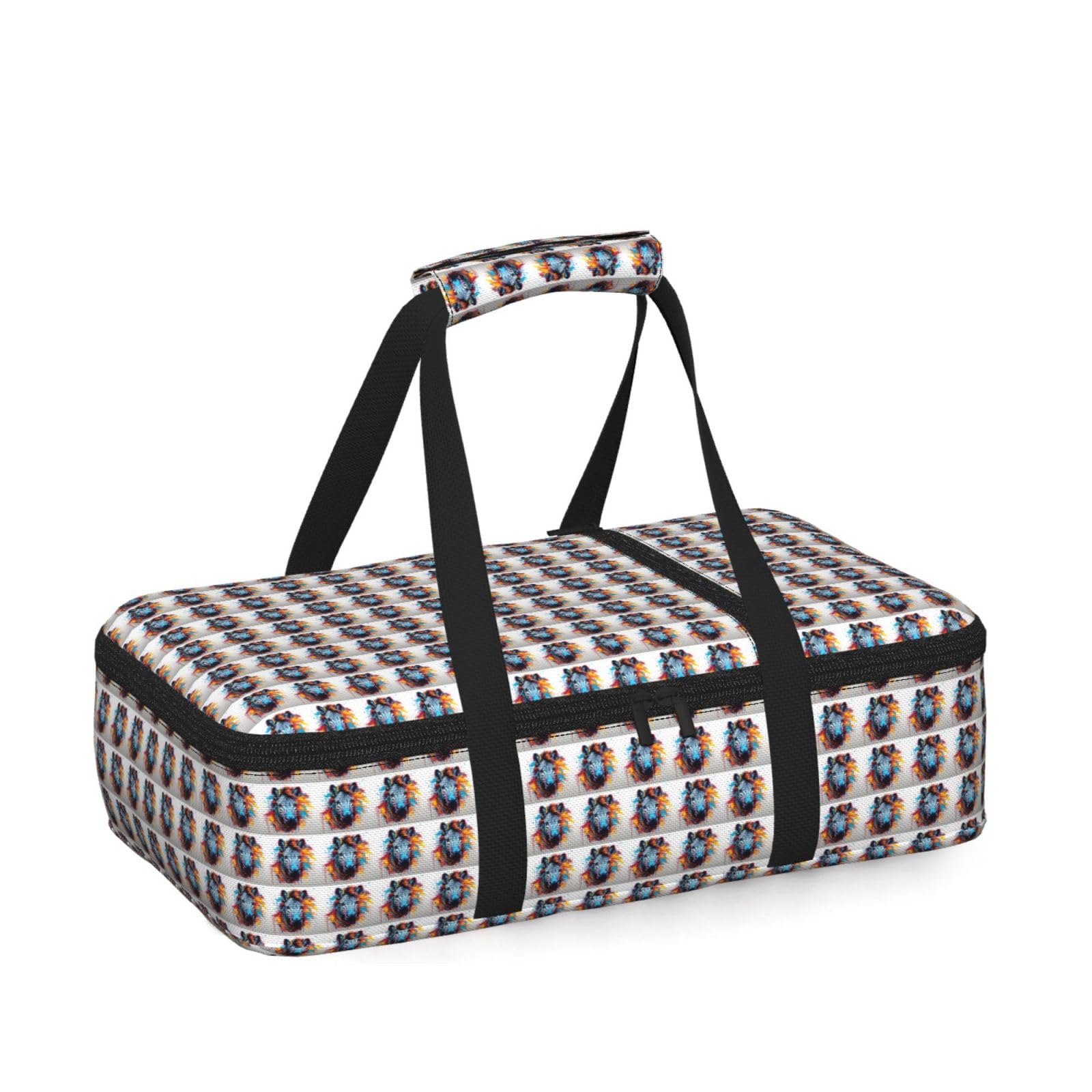 Abstract Animal Zebra Print Insulated Thermal Food Storage Bag Daily Reusable Picnic Tote Lunch Box Home