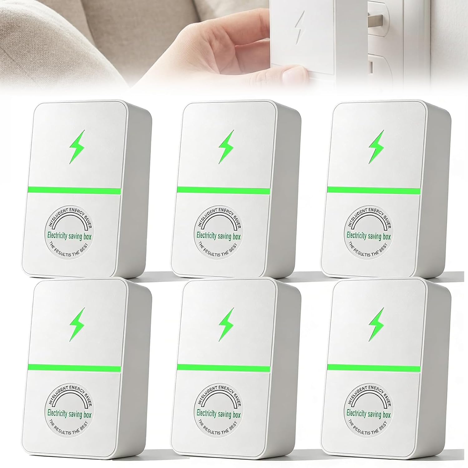 6 Pack Stopwatt SmartPlug Device, top Watt Device Plug-in for Home & Office US Plug 90V-250V 30KW Load Energy Saver