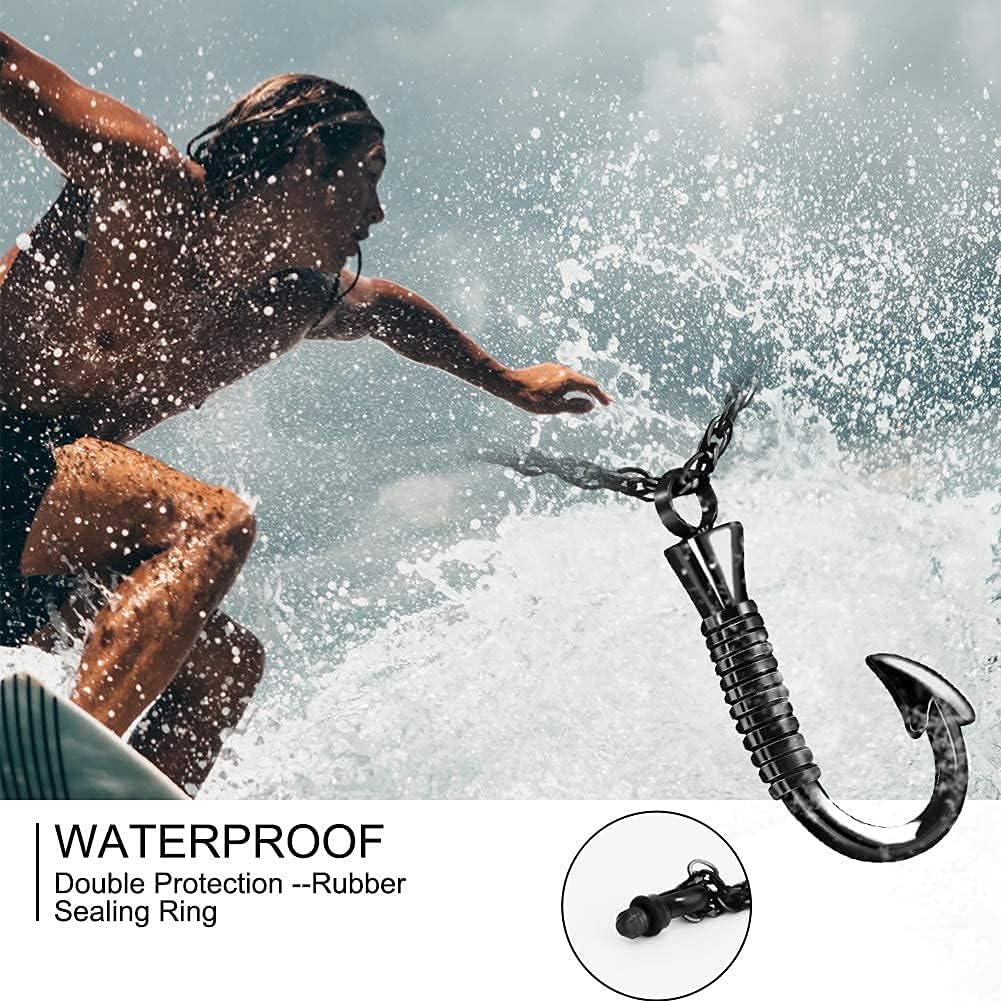 abooxiu Fishing Hook Urn Necklace for Ashes Angel Wing Fish Hook Stainless Steel Cremation Jewelry Memorial Pendant Keepsake Ashes Holder