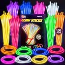 SpringFlower 100 PCS Glow Sticks Bulk Party Favors, 8" Glow in the Dark Party Supplies, Light Sticks for Party Favors Glow Necklaces and Bracelets for Kids or Adults gallery image