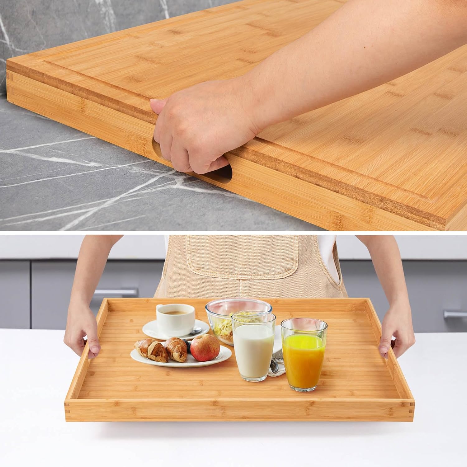 Cutting Board, Stove Top Covers for Electric Stove, Wood Cutting Boards for Kitchen, Noodle Board Stove Cover (Bamboo)
