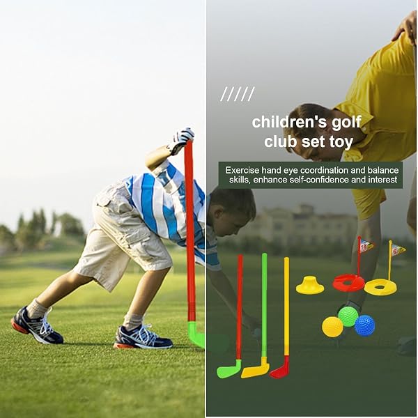 Générique Ensemble De Mini-Golf Extérieur pour - Kit De Jouets De Golf pour Garçons,Ensemble De Jouet De Golf avec Balles D'entraînement, Équipement De Clubs pour, Tout-Petits, - 2