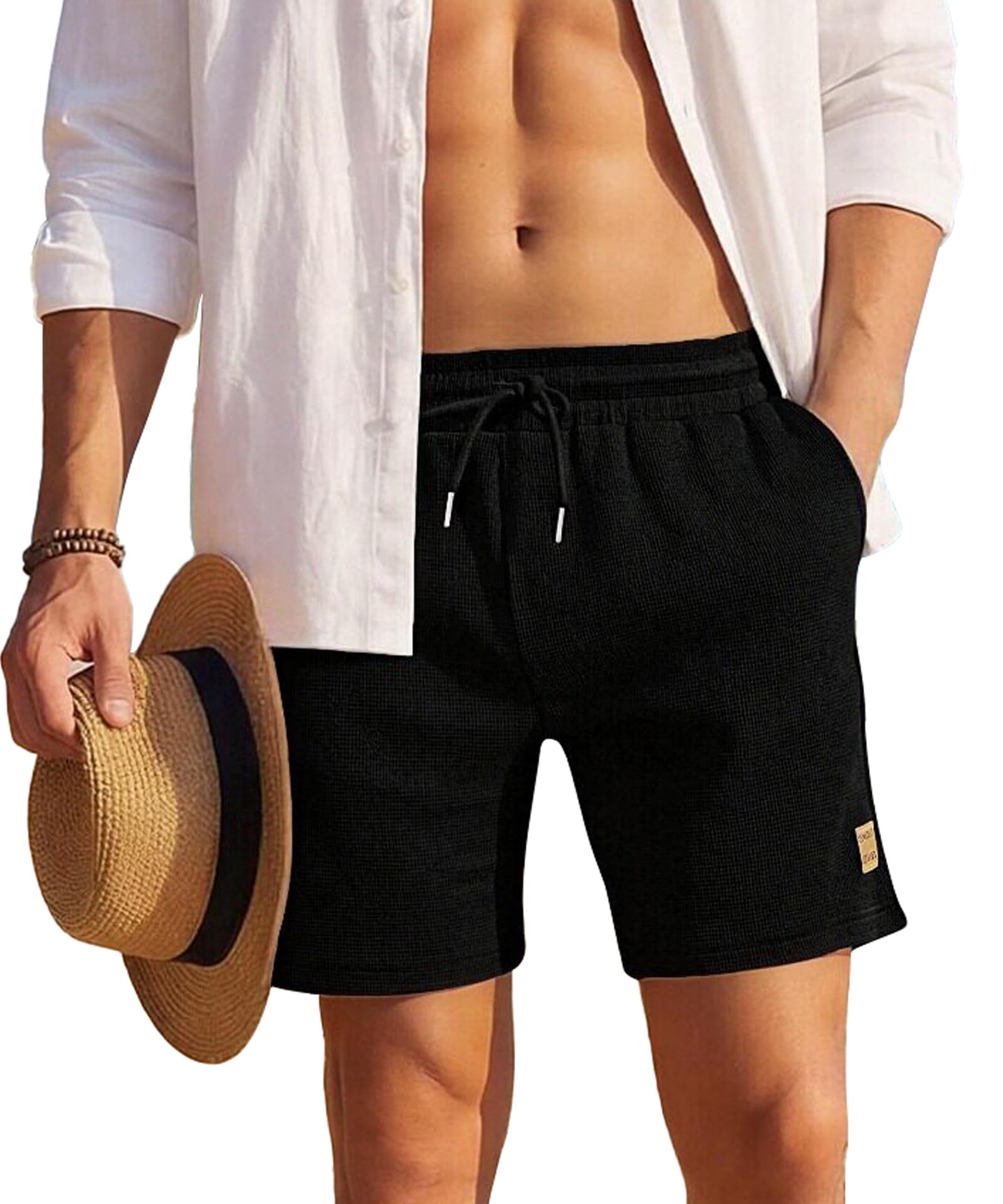 Arjen Kroos Kurze Hose mit Reißverschlusstaschen Herren - Shorts Herren Sommer mit 3 Taschen - Atmungsaktive Sport Herren-Shorts