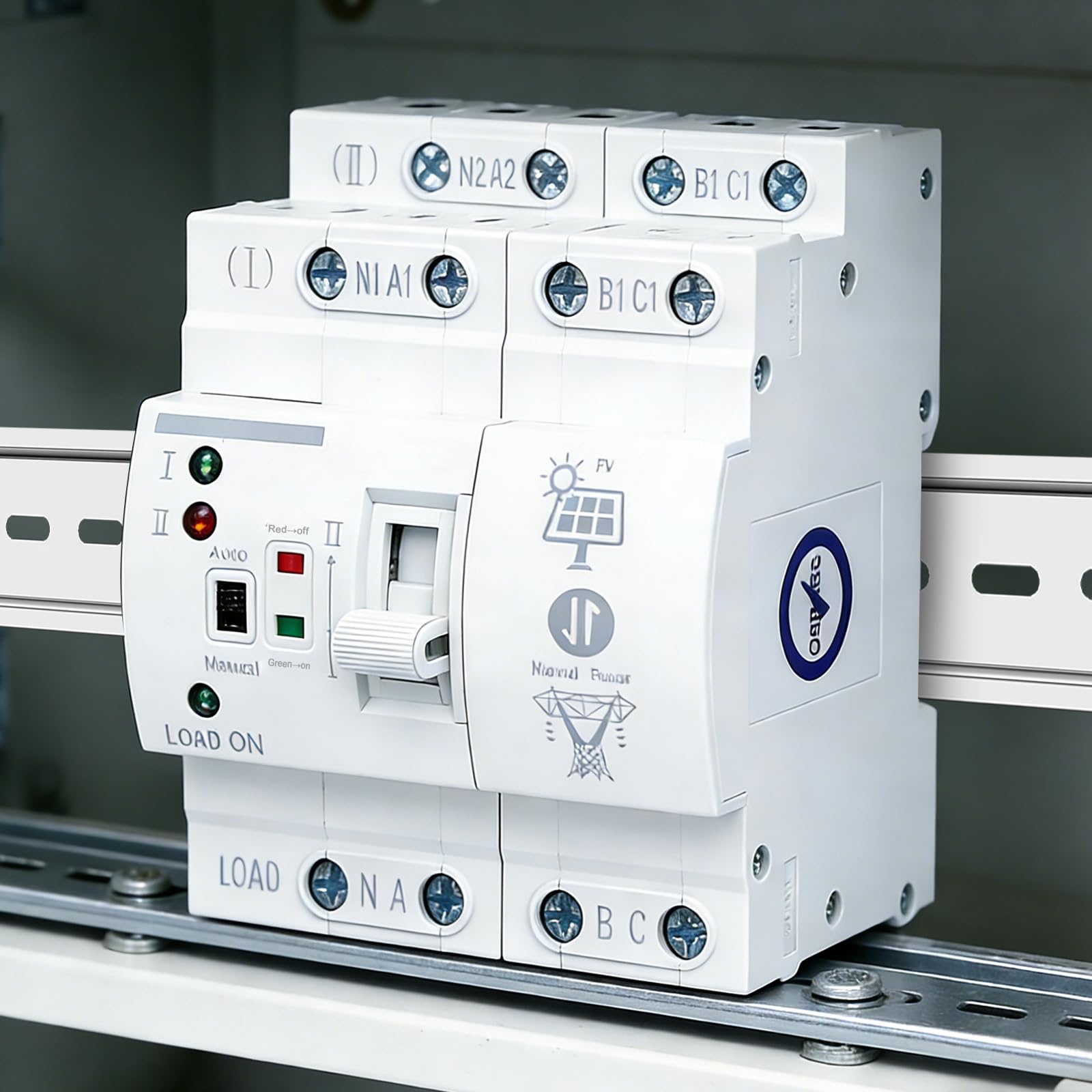 Automatischer Transferschalter 4P 63A Dual Power Hutschiene, Automatic Transfer Switch
