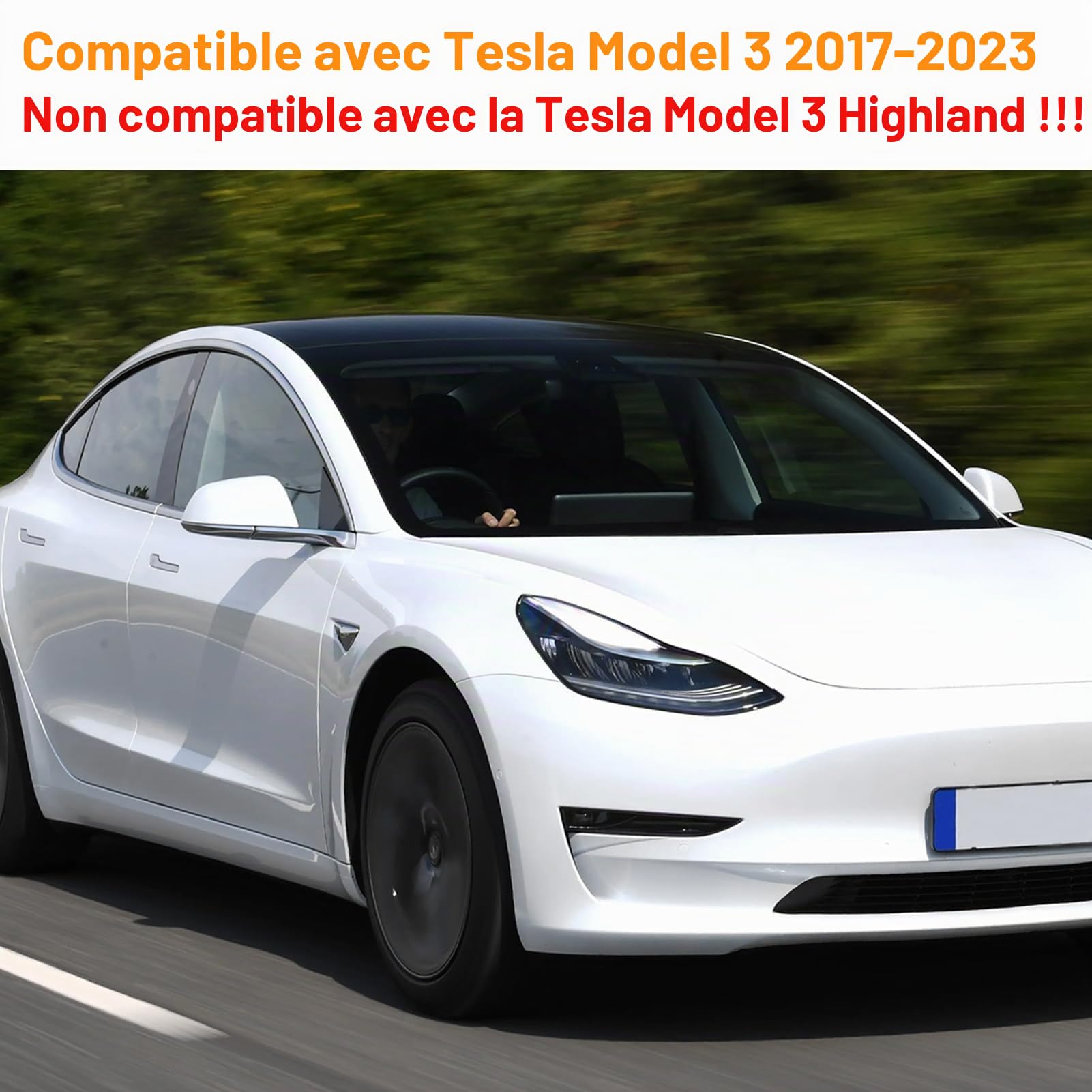 TTCR-II Retroviseur Couvercle Compatibles avec Tesla Model 3 2017-2023 | Coque de Rétroviseur Extérieur pour Model 3 2017 2018 2019 2020 2021 2022 2023 Boîtier Miroir Droite (Blanc Nacré)