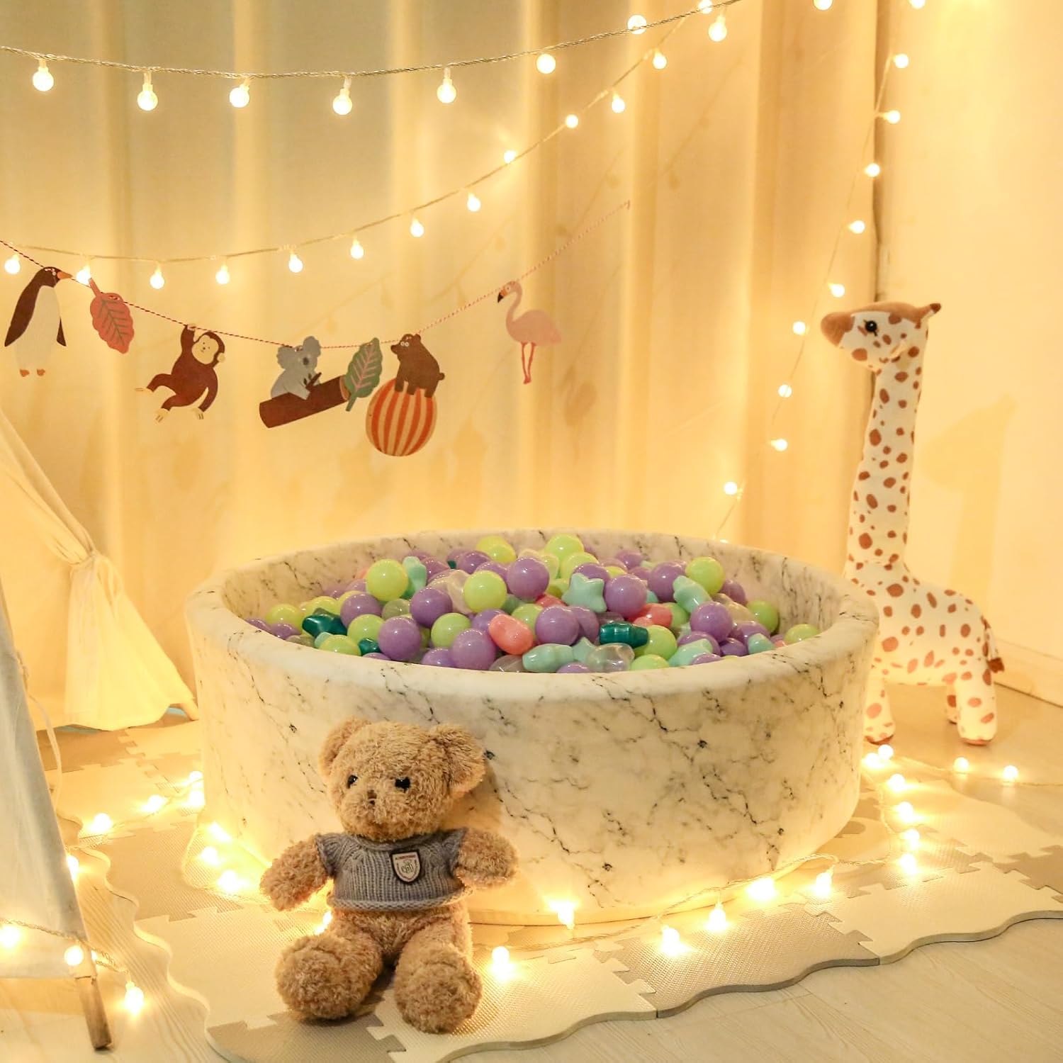 Star Ball Pit Balls for Toddlers -100pcs Ocean Balls Phthalate Free BPA Free Non-Toxic Crush Proof Play Balls Play Tent Pool Playhouse Playpen Party Indoor Outdoor(Mint Lavender)