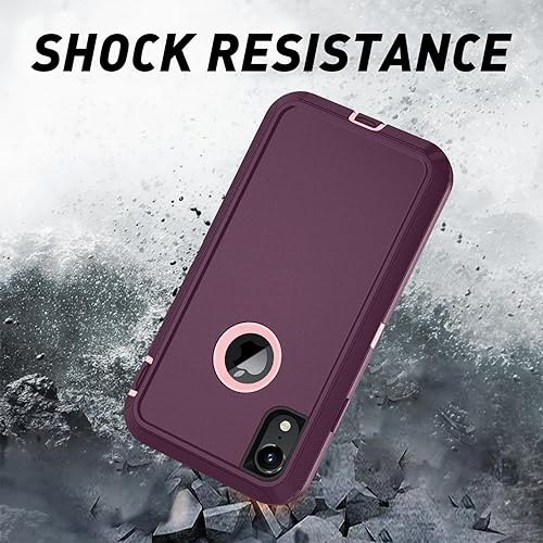 Miniatura 4 de Funda para Apple iPhone XR, protección contra caídas de grado militar, 3 capas, duradera, resistente, cuerpo completo, a prueba de golpes