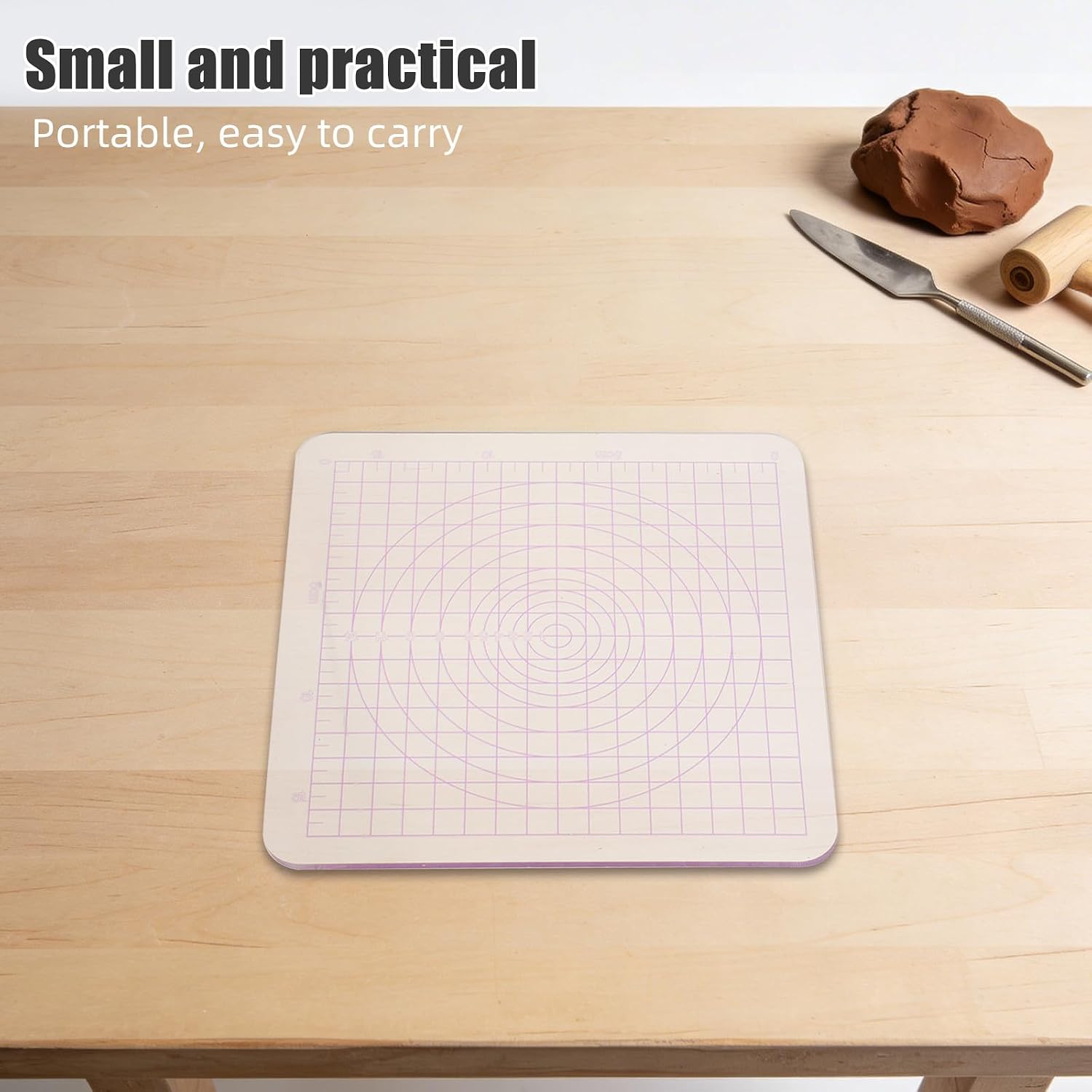 CORHAD 2pcs Acrylic Clay Rolling Board - Wedging Sheet with Grid - Non-Stick Work Surface - Polymer Clay Crafting Board for Sculpting Shaping Jewelry Making Small