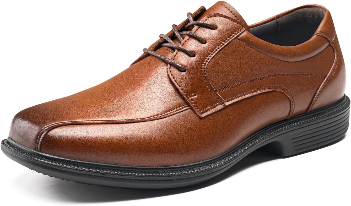 HEEZ Mens Dress Shoes,Split Leather Oxford Shoes for Men, Classic Lace Up Formal Business Shoes,Square Toe