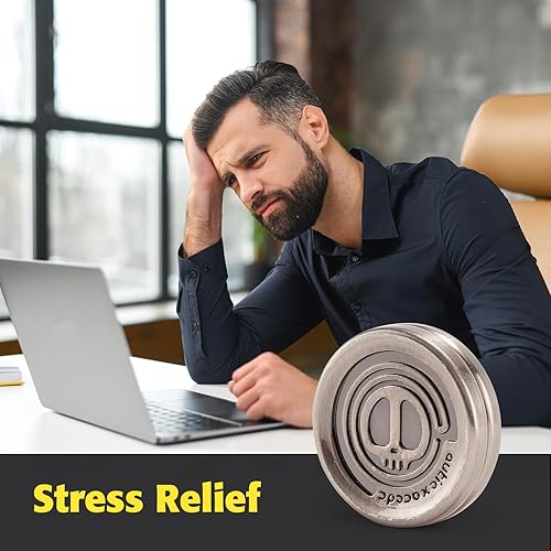 Miniatura 2 de SOWSON Haptic Coin Fidget Slider, juguete de metal para ansiedad con clicker, moneda para aliviar el estrés y la ansiedad para TDAH, control