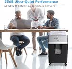 BONSEN 12-Sheet Micro Cut Paper Shredder for Home Office Use, High Security Level P-4 /55dB Ultra-Quiet/40-Minutes Shredding Shreds Credit Card/Staples, 5.3-Gallons Pullout Bin (S3106) | 40-Minutes Running Time, 55 dB Ultra-Quiet with Anti-Jam, Shred