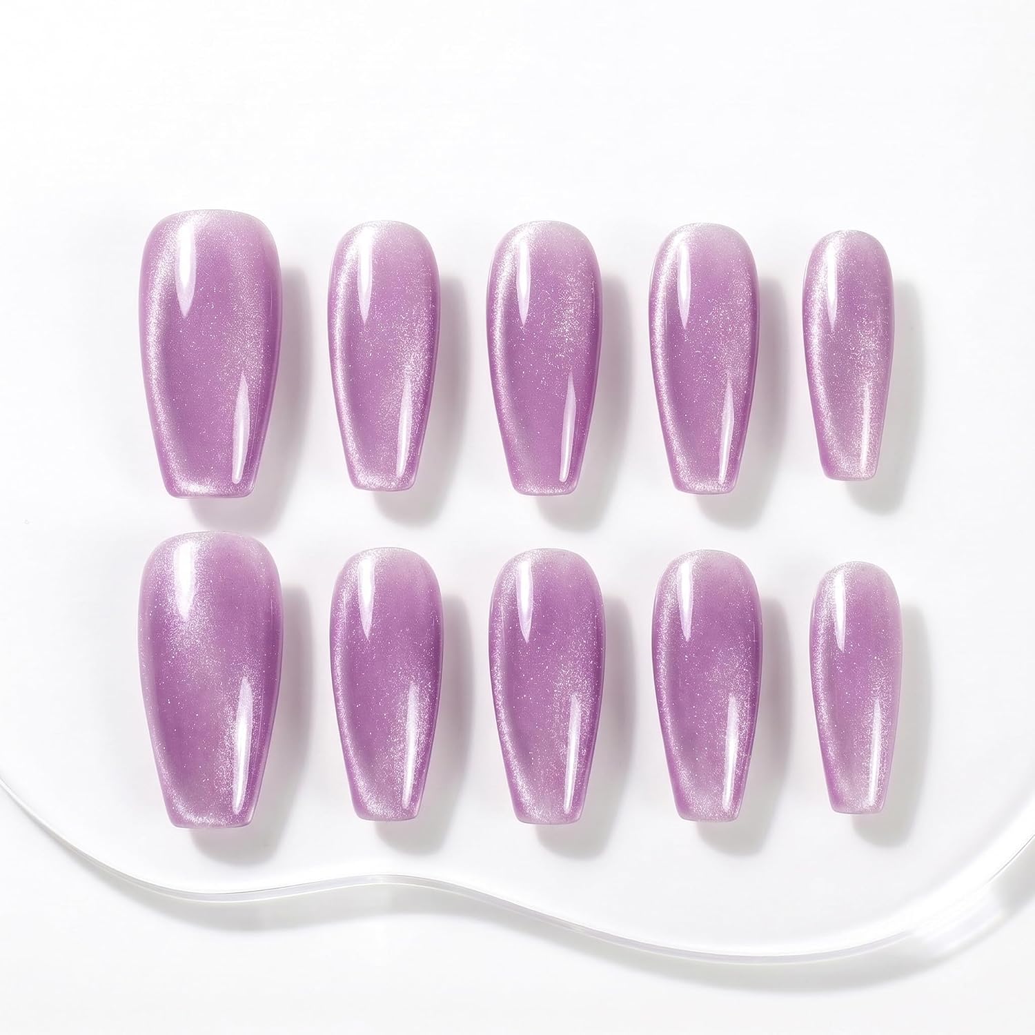 Sun&Beam Nails Handmade Press-On Nails Medium Ballerina Lilac (#085 M)
