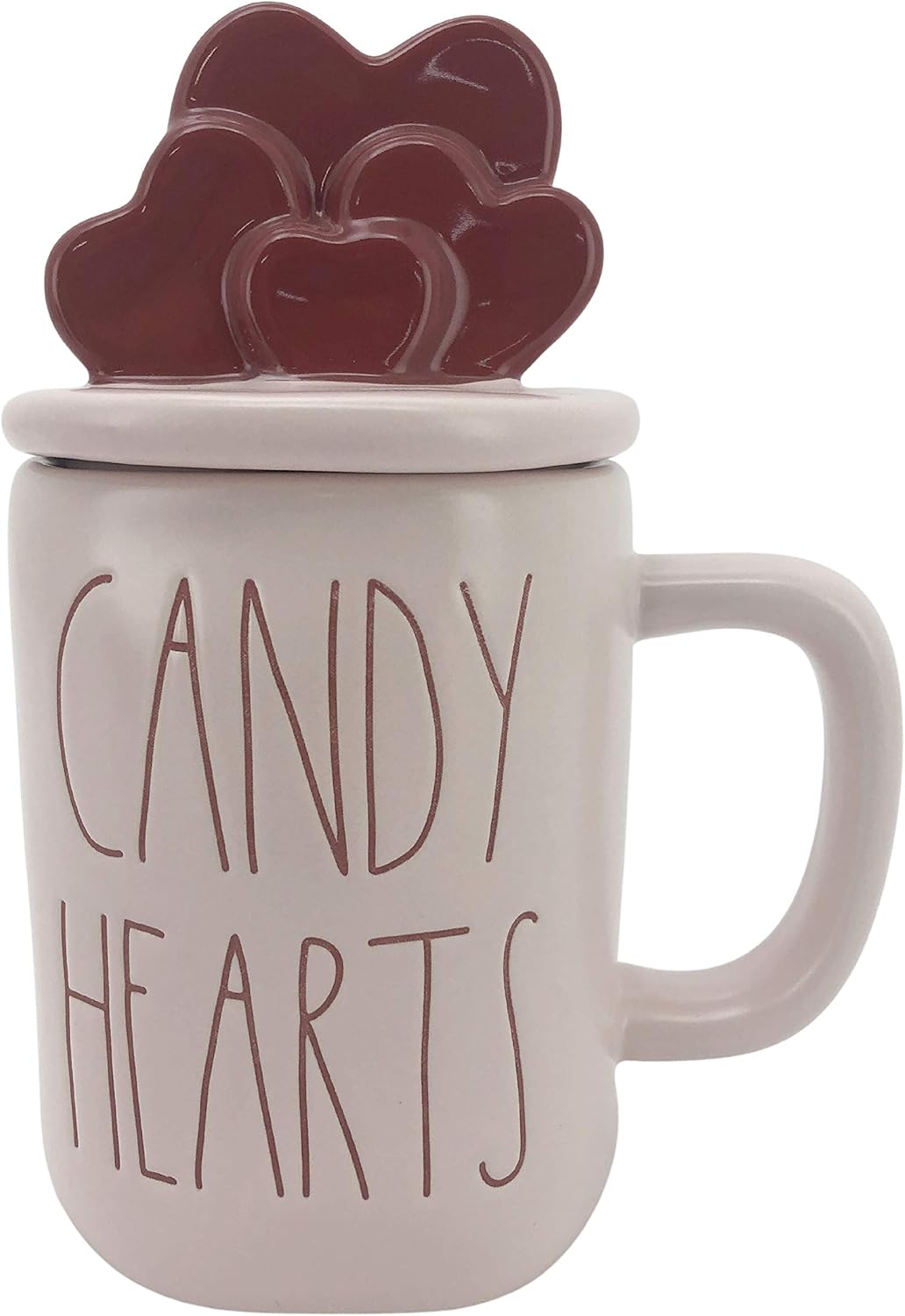 Rae Dunn LOVE YOU Mug Mug with RED HEART Topper - RED - Valentine's Day - Dishwasher and Microwave safe