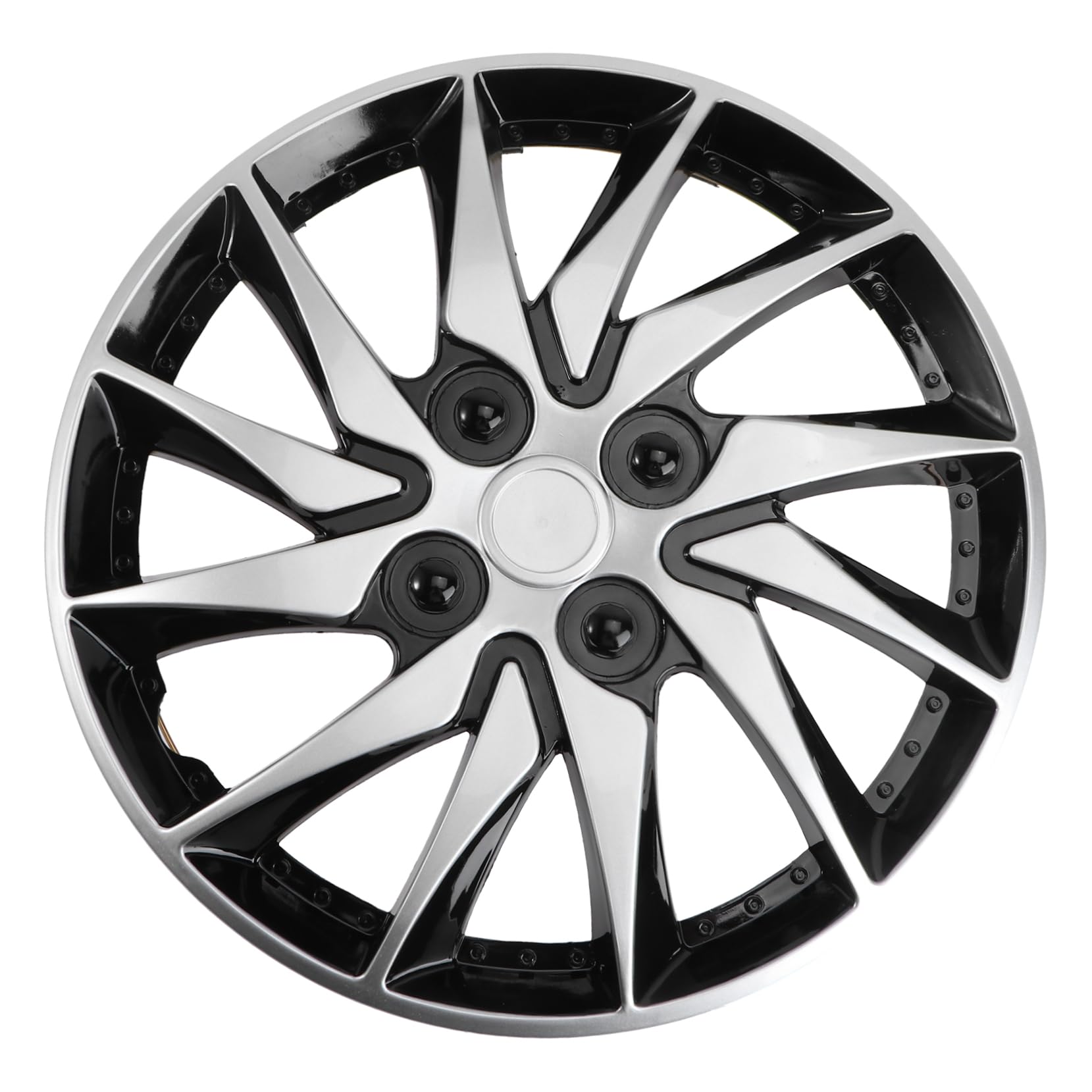 Copricerchio Da 14 Pollici Argento Nero Accessorio Per Cerchione Automatico Mozzo Custodia Ripristino Equipaggiamento Originale