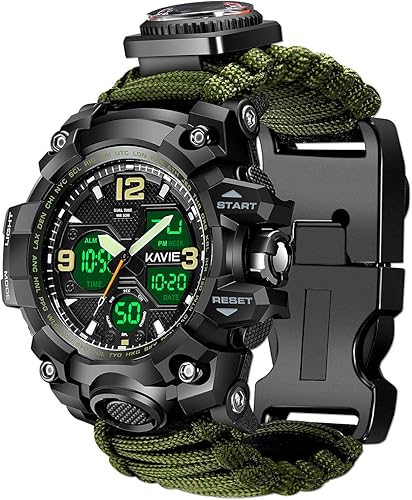 Reloj militar digital de supervivencia 23 en 1, reloj táctico multifuncional y con correa ajustable para hombre, resistente al agua