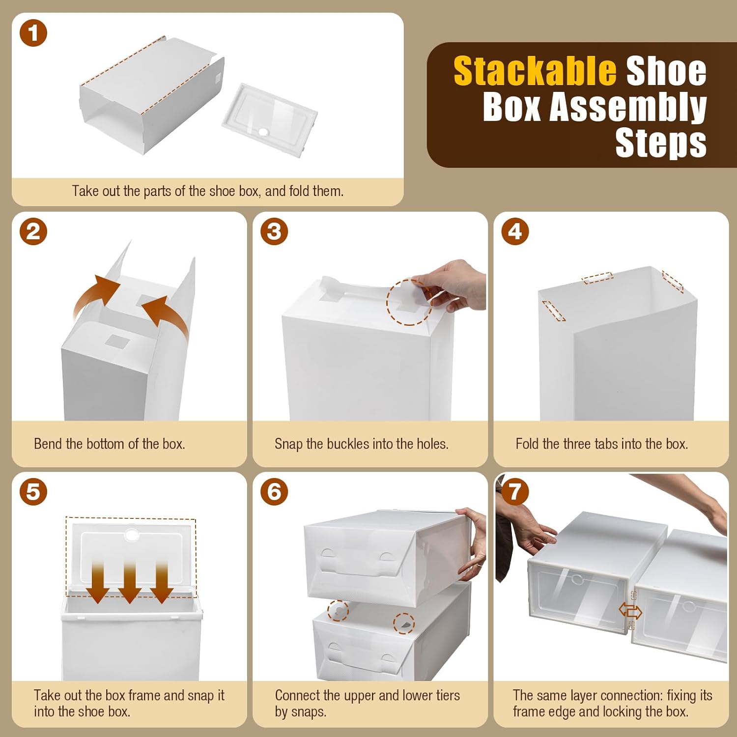 24 Pack Stackable Shoebox Thicken & Sturdy Clear Multifunctional Shoe Box for Universal Shoe Storage and Sneaker Boot Container