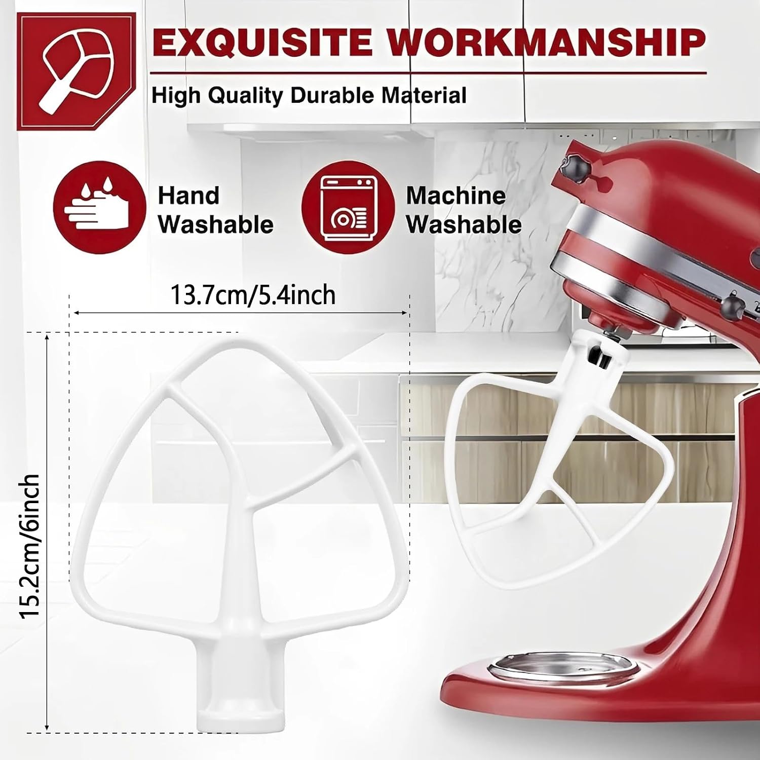 Flat Beater Aluminium Flat Beater Replacement Mixer Aid Attachment Parts Accessories Compatible for K45 K45B Tilt-Head Stand Mixer