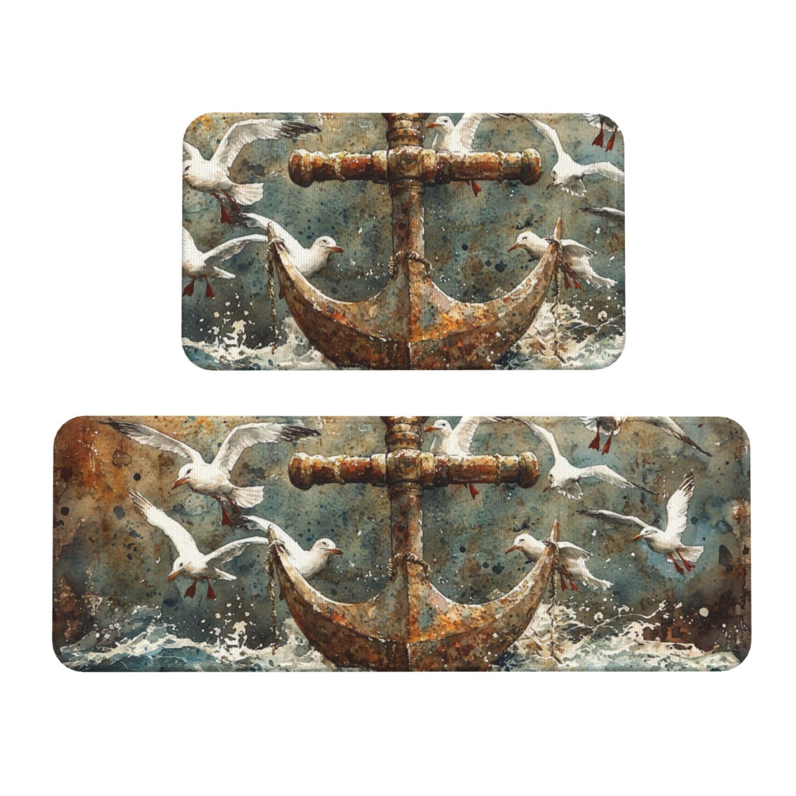 Tapetes de cocina Anchor Sea de alta calidad acolchados y decorativos