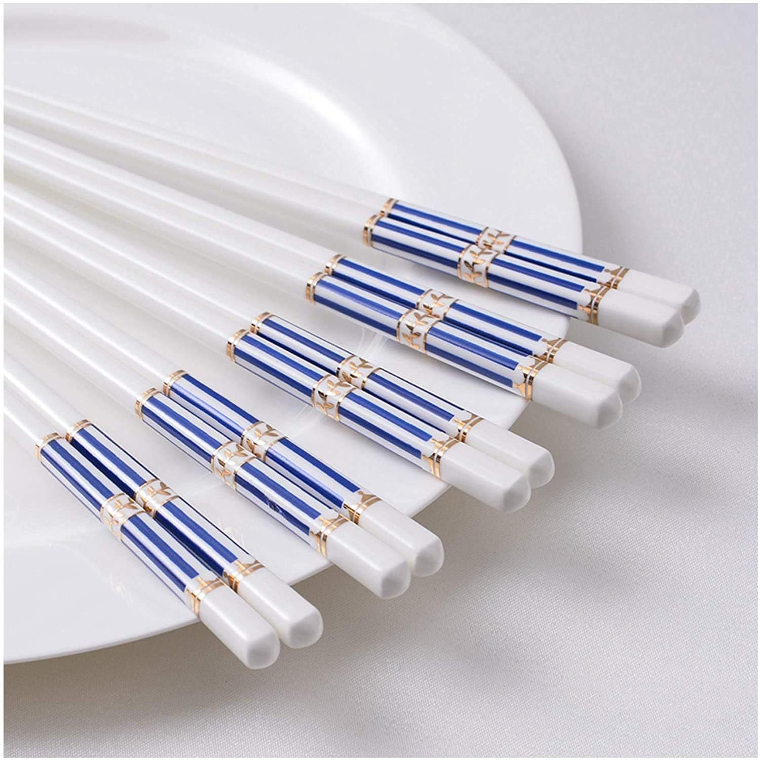 Baguettes en Bois Baguettes réutilisables Baguettes faciles à Nettoyer Baguettes en Porcelaine de Style Chinois Coffret Cadeau Baguettes japonaises(2)