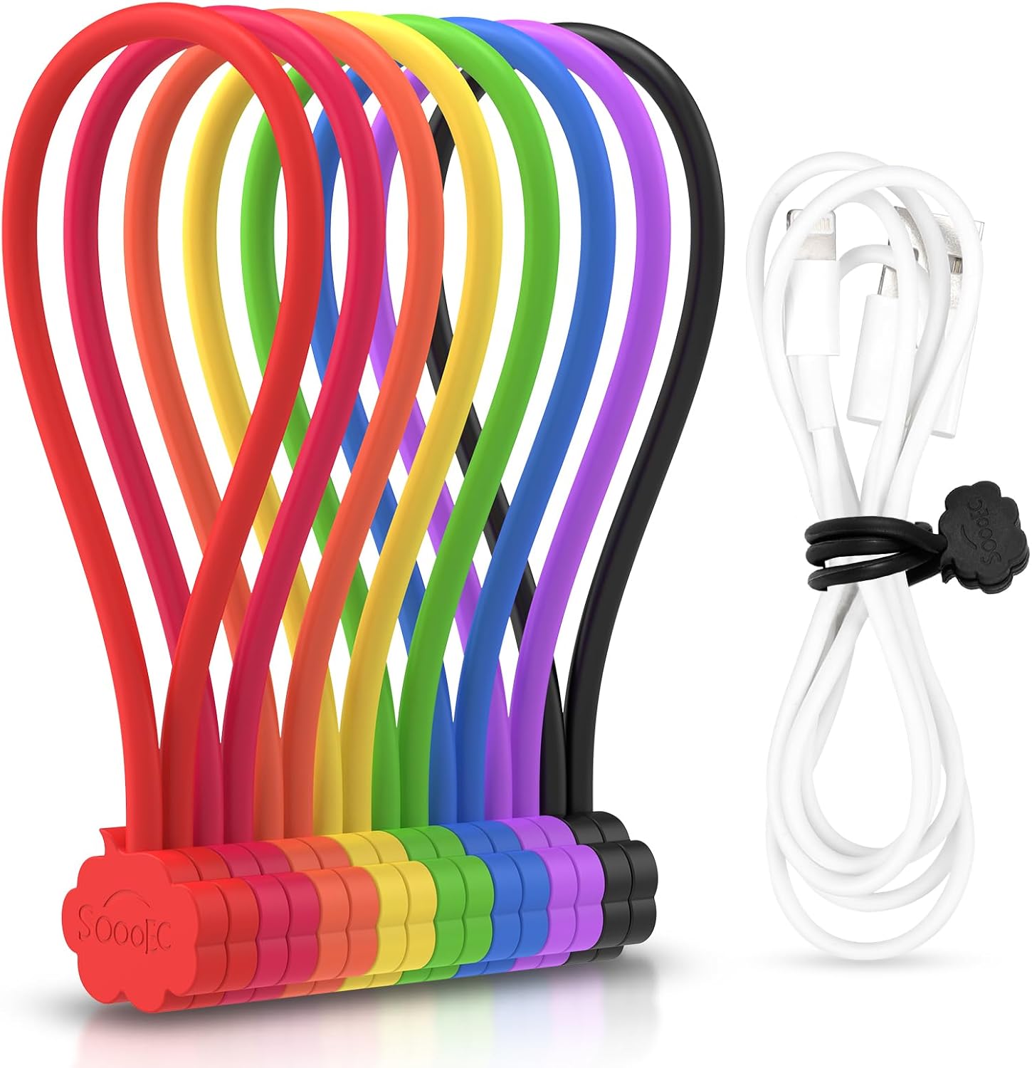 Cable Ties, 8 Pack 7.2" Strong Cord Ties