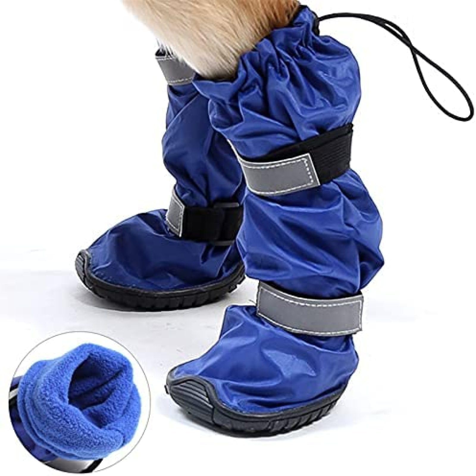 Chaussures pour Chiens De Taille Moyenne Imperméables Bottes d'hiver en Plein Air Chaussons pour Chiens Chauds Longs Antidérapants Chaussures De Pluie Chien Durable,Noir,L 80,Constructive23