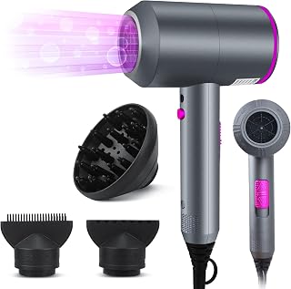 Professional Hair Dryer 2000W Fast Drying Ionic Hairdryer with Diffuser Hairdryer with 2 Speeds, 3 Heating and Cool Button for Women Man Home Travel Salon Hair Styling