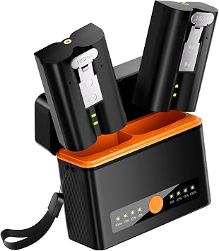 Lesaps 2-Pack 6040mAh Replacement Battery for Ring Cameras Doorbell | Upgrade Battery Charger Kit for Ring Video Doorbell 2/3/3 Plus/4, Spotlight Cam, Stick Up Cam and Peephole Cam Indoor