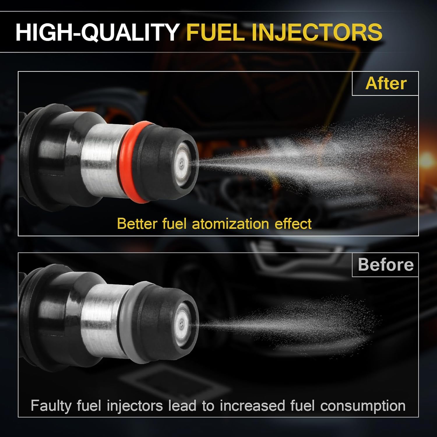 8Pack Fuel Injector Compatible for 1999-2006 Chevy Silverado Suburban Tahoe Express GMC Sierra 1500 2500 3500 Yukon Savana Cadillac Escalade 4.8L 5.3L 6.0L, Replaces FJ315 17113553 17113698