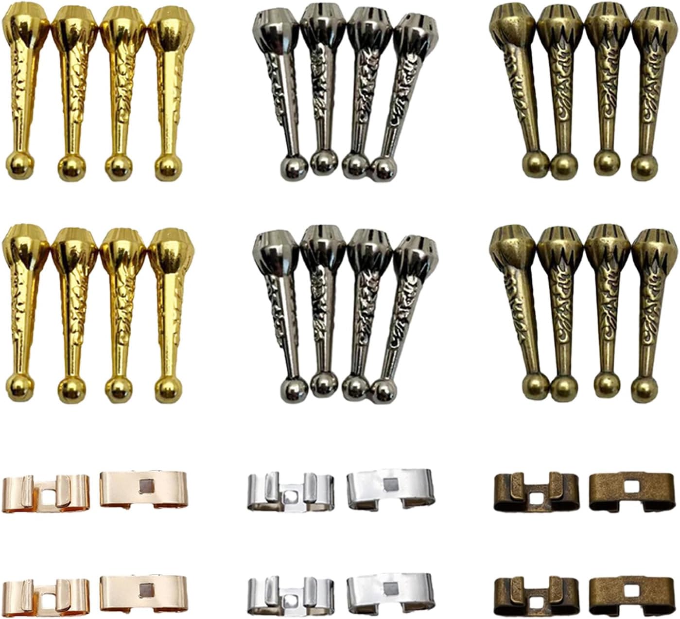 36Pcs Bolo Tie Findings Kit, Bolo Tie Cord Ends Accessories, Bolo Tie Tips Replacement End Caps, Bolo Tie Slide Clasps, Bolo Tie Supplies for Bolo Tie Making DIY Crafts