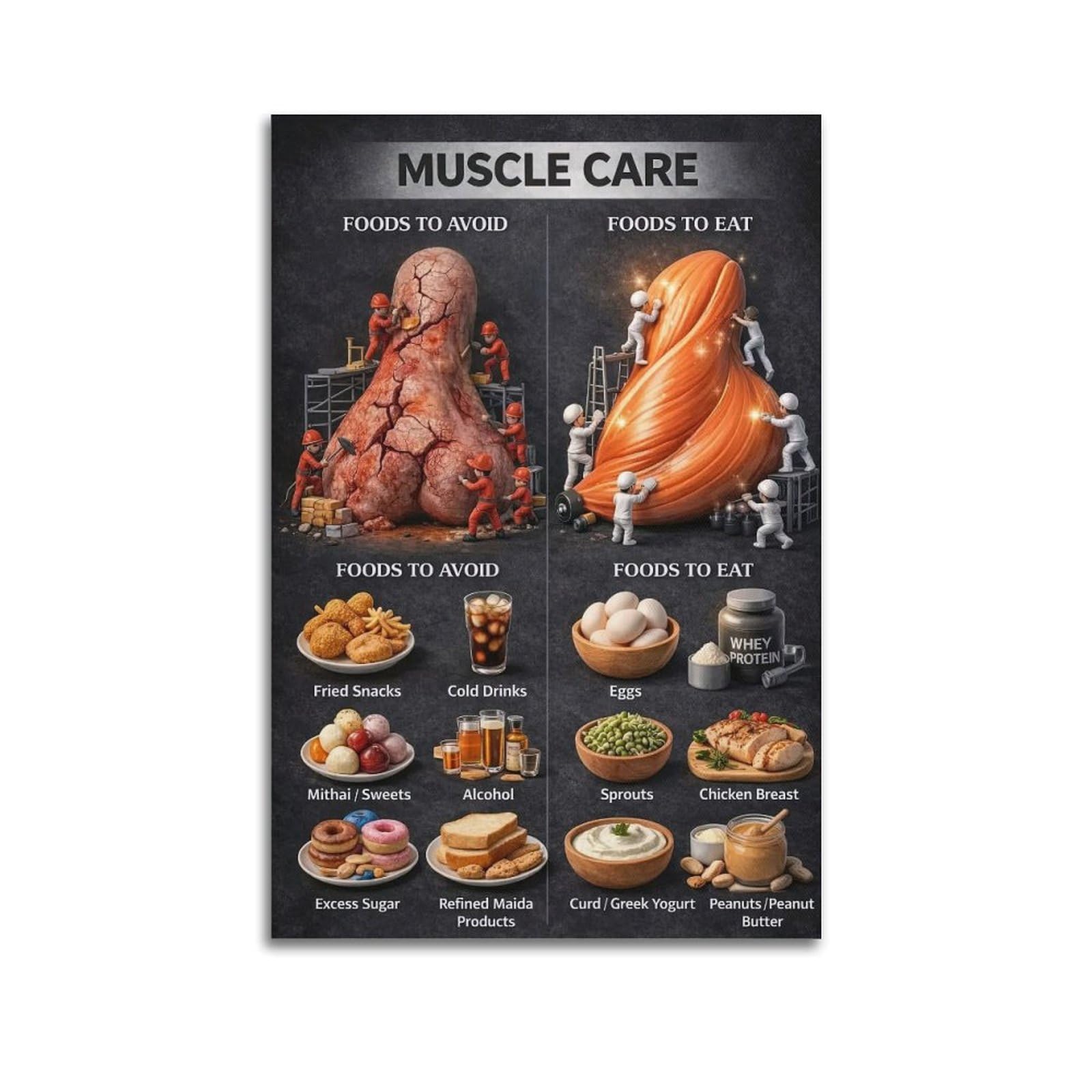 ESTE Muscle Care Recipe Care Artwork Poster Decorative Painting Canvas Modern Art Picture 24x36inch(60x90cm)