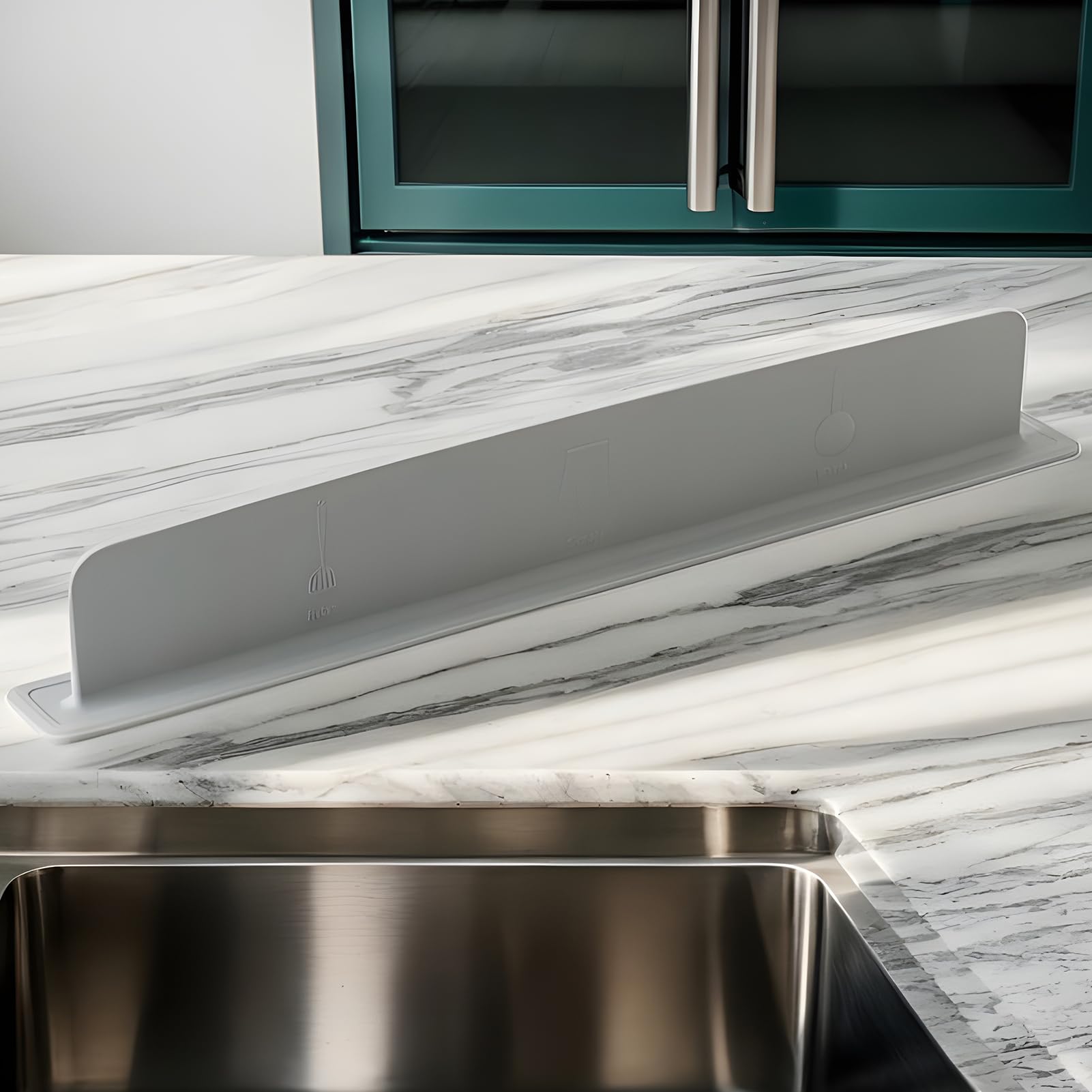 Proteggi Schizzi Con Ventose Generico Proteggi Schizzi Lavello | Protezione In Silicone Per Lavandino Bagno | Resistente Al Calore Antiodore E AntiGraffio Accessori Cucina Per Mantenere Asciutti E Puliti I Piani Di