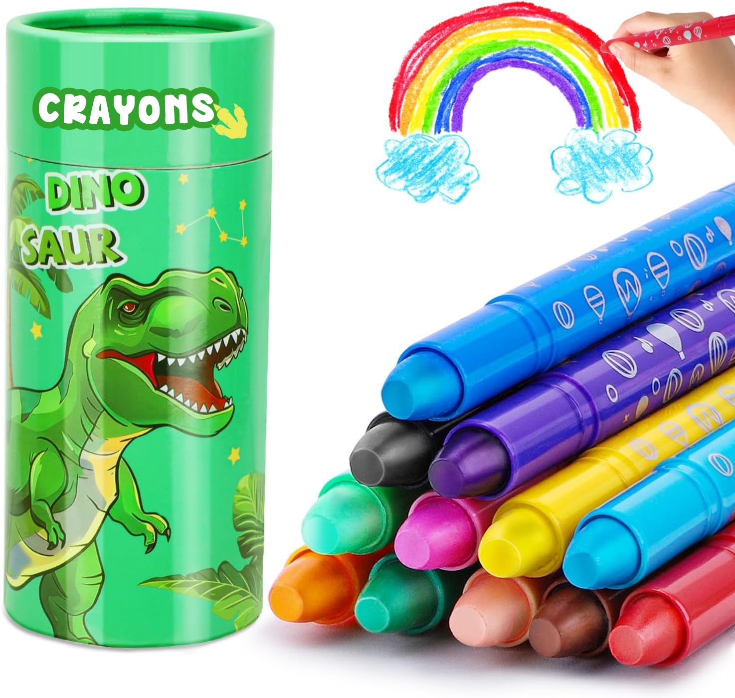 DreamCandy Twist Crayons for Toddlers,12 Colors Non Toxic Washable Crayons for Kids,Art Supplies Drawing Coloring Crayon Set,Gift for Boys and Girls,