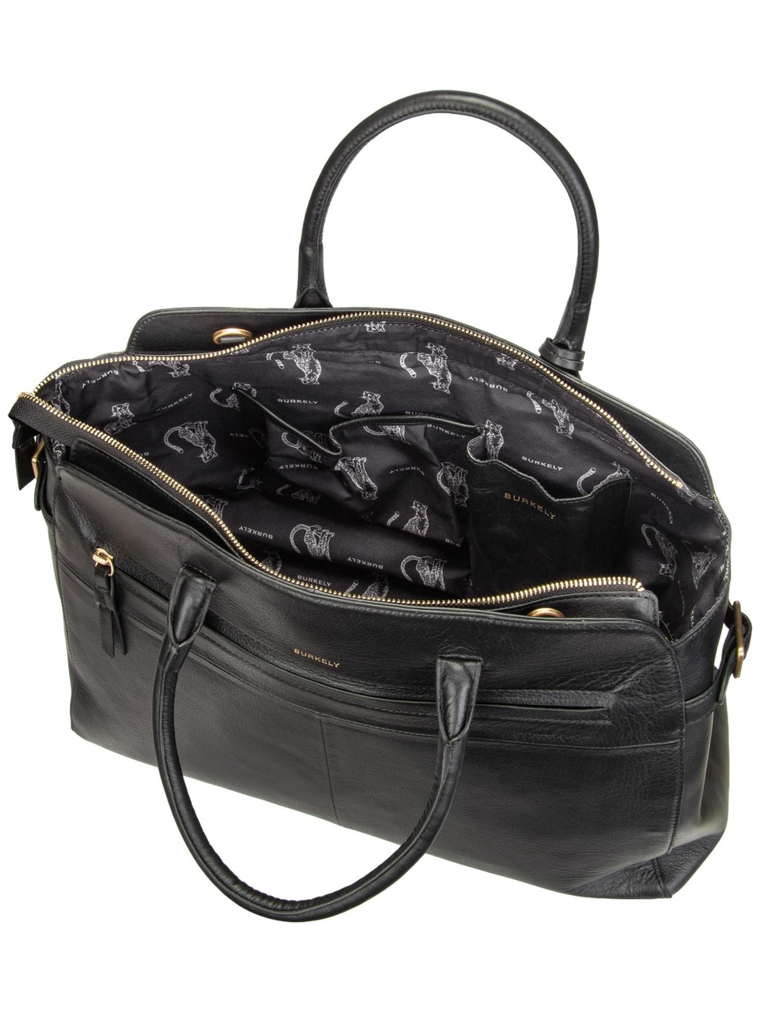 Burkely Cuir serviette sac à main Demi Workbag 15,6" Black noir
