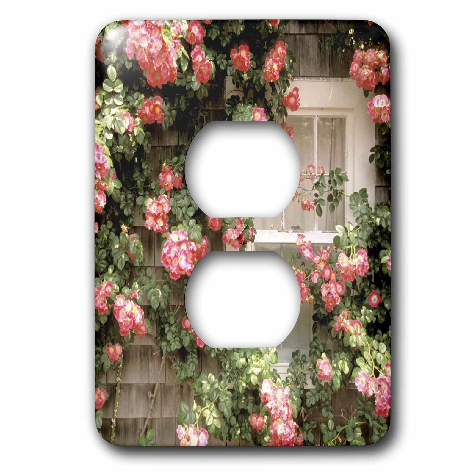 Nantucket Island roses plaque 2 prises 3dRose lsp_90955_6 Massachusetts