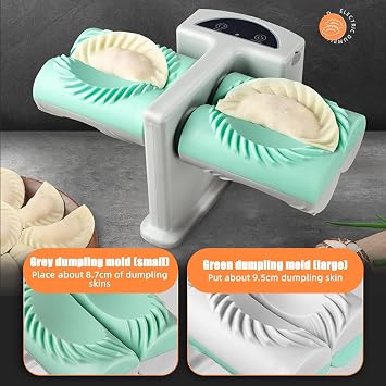 MENAYODA Automatic Dumpling Machine Electric Dumpling Machine Shaper Dumpling Maker Ravioli Maker Dumpling Mould Kitchen Accessories Quick Dumpling Artifact (Double Head with Brush)